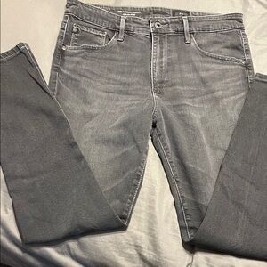 Black AG The Farrah Skinny High Rise Cropped Jeans